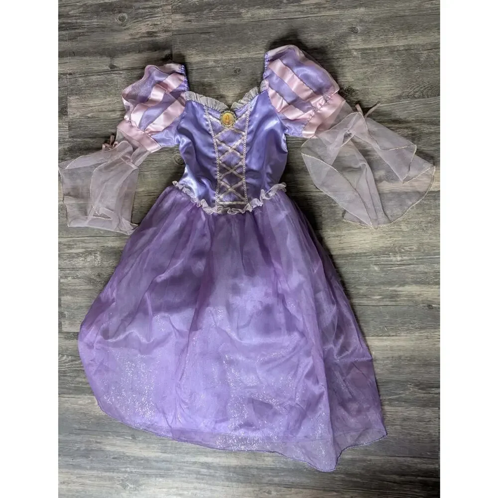 Disney Rapunzel Princess Dress Halloween Costume Cosplay Pretend Play Size 5-6 - Picture 11 of 11